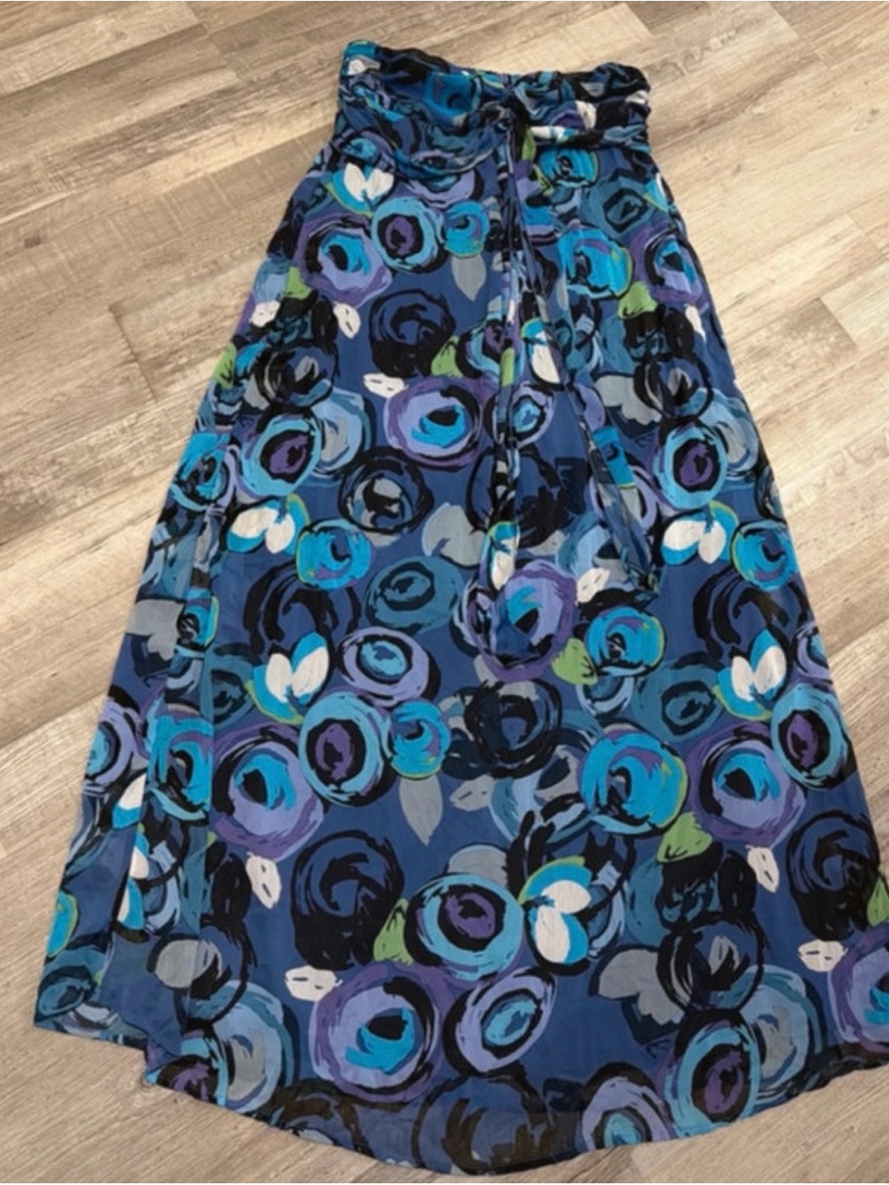 Xhilaration Blue Floral Print Maxi Skirt